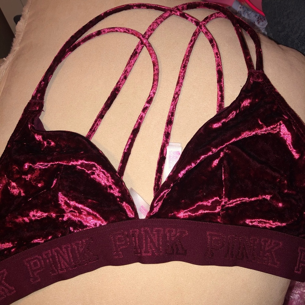 Burgundy velvet bralette